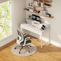 40-Inch Home Office Desk with Fabric Drawers, Power Outlet, and Monitor Stand for Study or Bedroom